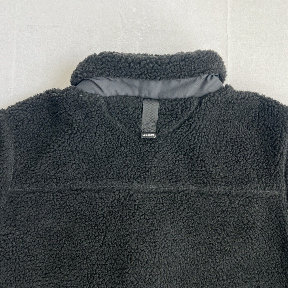 Legends Sherpa Jacket Mens Large Black Full Zip Fleece Outdoors Elbow Patch - Picture 12 of 12